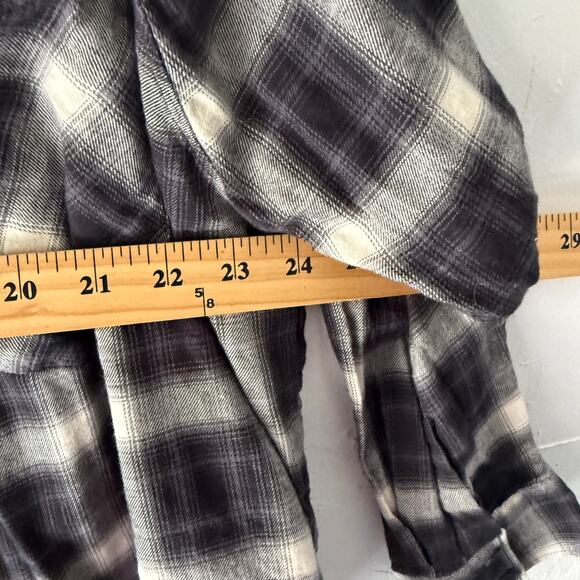 Levi’s San Francisco Black Gray Plaid Flannel Shirt L | Soft Grunge Button-Up - Picture 5 of 8